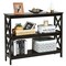 Costway 3-Tier Console Table x-Design Bookshelf Sofa Side Accent Table w/Shelf Espresso\Black